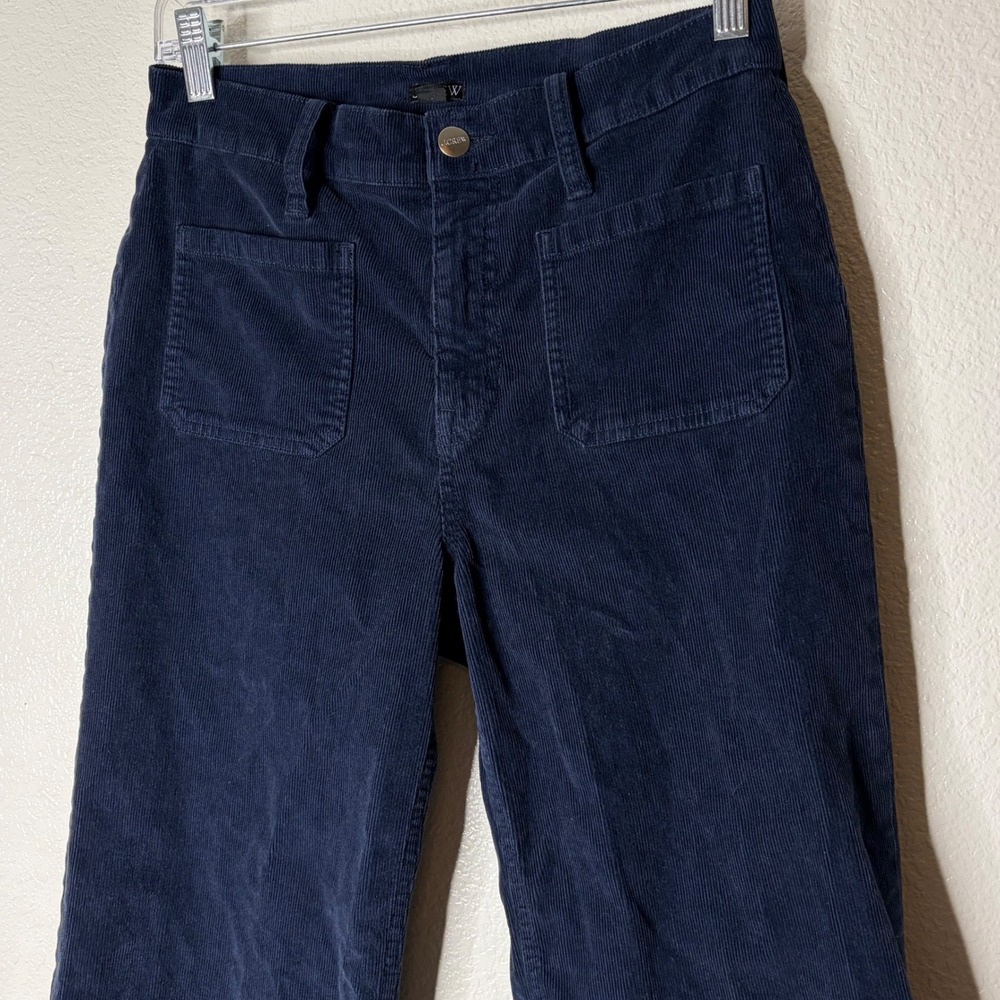 J.Crew Sailor Womens Blue Corduroy Wide Leg Patch Pocket Pants CC444